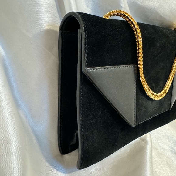 Saint Laurent Black Suede and Leather Betty Shoulder Bag - Picture 4 of 13